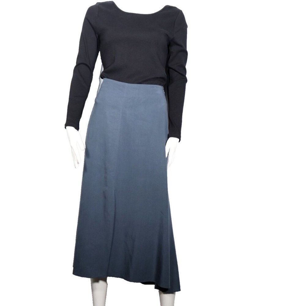 Epoque Evolution Women's Size Medium Blue Midi Skirt Lyocell Pleated Maxi $128